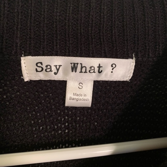 Say What? Mock Neck Sweater Black Ripped - Picture 7 of 10